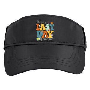 Happy Last Day Of School Graduation Groovy Teacher Student Adult Drive Performance Visor