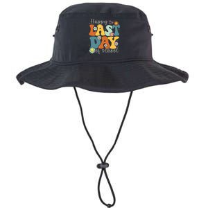 Happy Last Day Of School Graduation Groovy Teacher Student Legacy Cool Fit Booney Bucket Hat