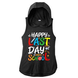 Happy Last Day Of School Teacher Student Graduation Summer Ladies PosiCharge Tri-Blend Wicking Draft Hoodie Tank