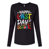 Happy Last Day Of School Teacher Student Graduation Summer Womens Cotton Relaxed Long Sleeve T-Shirt