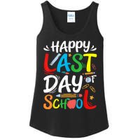 Happy Last Day Of School Teacher Student Graduation Summer Ladies Essential Tank