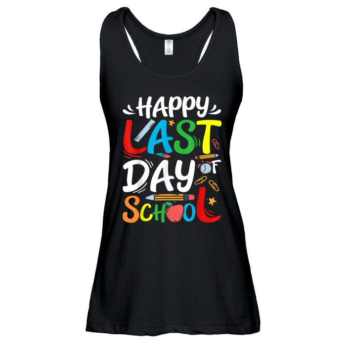 Happy Last Day Of School Teacher Student Graduation Summer Ladies Essential Flowy Tank