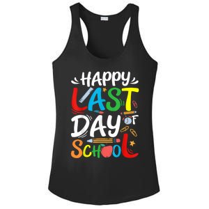 Happy Last Day Of School Teacher Student Graduation Summer Ladies PosiCharge Competitor Racerback Tank