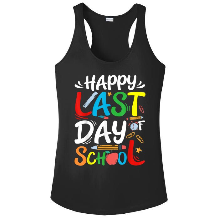 Happy Last Day Of School Teacher Student Graduation Summer Ladies PosiCharge Competitor Racerback Tank