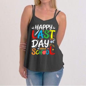 Happy Last Day Of School Teacher Student Graduation Summer Women's Strappy Tank