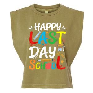 Happy Last Day Of School Teacher Student Graduation Summer Garment-Dyed Women's Muscle Tee