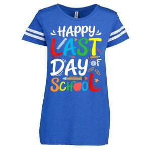 Happy Last Day Of School Teacher Student Graduation Summer Enza Ladies Jersey Football T-Shirt