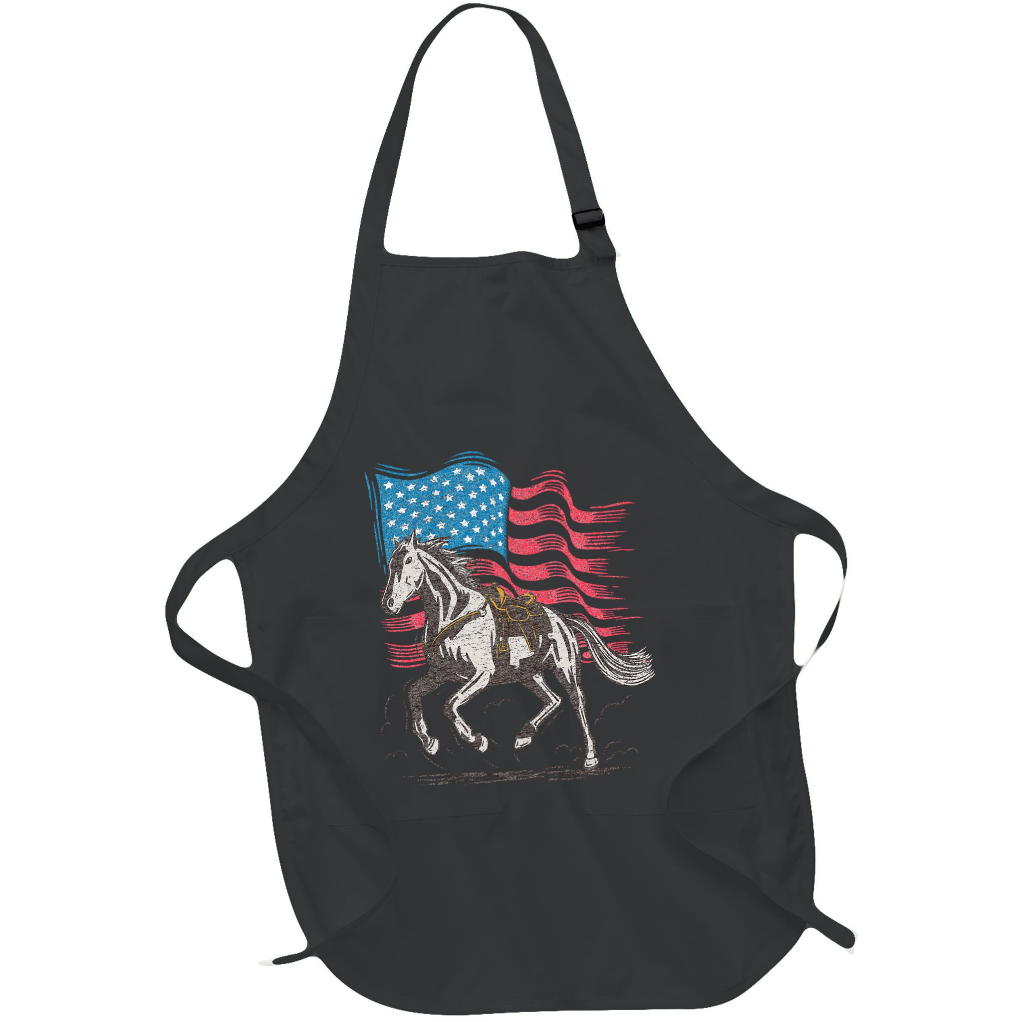 Horse Lover Equestrian American Flag Apron