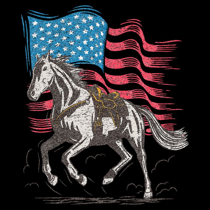 Horse Lover Equestrian American Flag Backpack