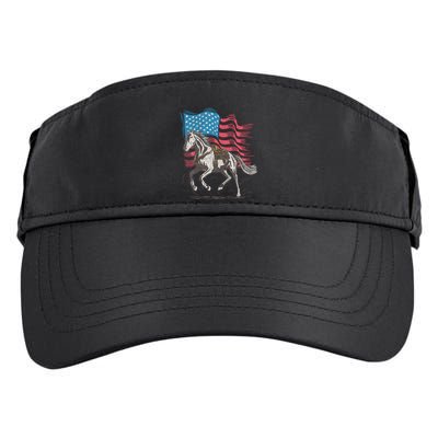 Horse Lover Equestrian American Flag Adult Drive Performance Visor