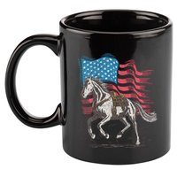 Horse Lover Equestrian American Flag 11oz C Handle Ceramic Mug