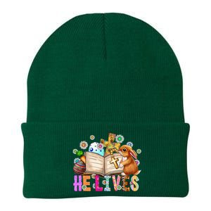 He Lives Easter Cross Jesus Religious Easter Day Christians Knit Cap Winter Beanie