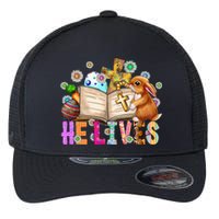 He Lives Easter Cross Jesus Religious Easter Day Christians Flexfit Unipanel Trucker Cap