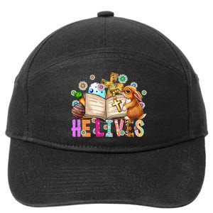 He Lives Easter Cross Jesus Religious Easter Day Christians 7-Panel Snapback Hat