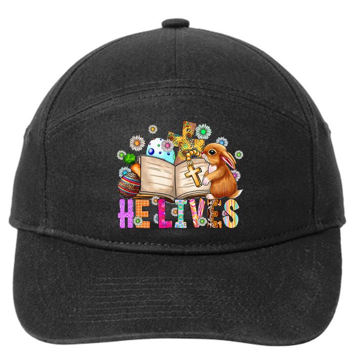 He Lives Easter Cross Jesus Religious Easter Day Christians 7-Panel Snapback Hat