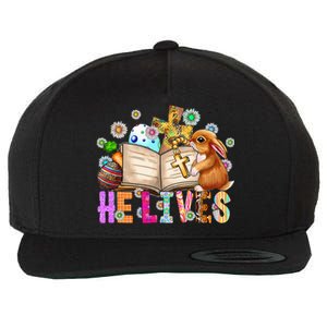 He Lives Easter Cross Jesus Religious Easter Day Christians Wool Snapback Cap