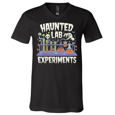 Haunted Lab Experiments Halloween In The Lab V-Neck T-Shirt