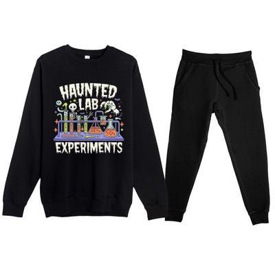 Haunted Lab Experiments Halloween In The Lab Premium Crewneck Sweatsuit Set