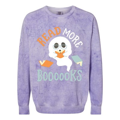 Halloween Librarian English Teacher Reading Reader Books Colorblast Crewneck Sweatshirt