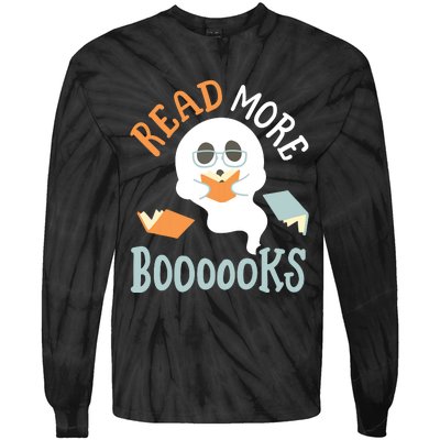 Halloween Librarian English Teacher Reading Reader Books Tie-Dye Long Sleeve Shirt