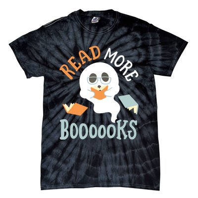 Halloween Librarian English Teacher Reading Reader Books Tie-Dye T-Shirt