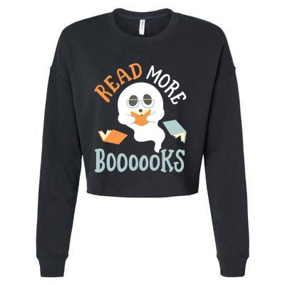 Halloween Librarian English Teacher Reading Reader Books Cropped Pullover Crew