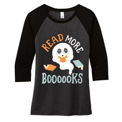 Halloween Librarian English Teacher Reading Reader Books Women's Tri-Blend 3/4-Sleeve Raglan Shirt