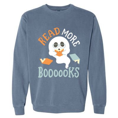 Halloween Librarian English Teacher Reading Reader Books Garment-Dyed Sweatshirt