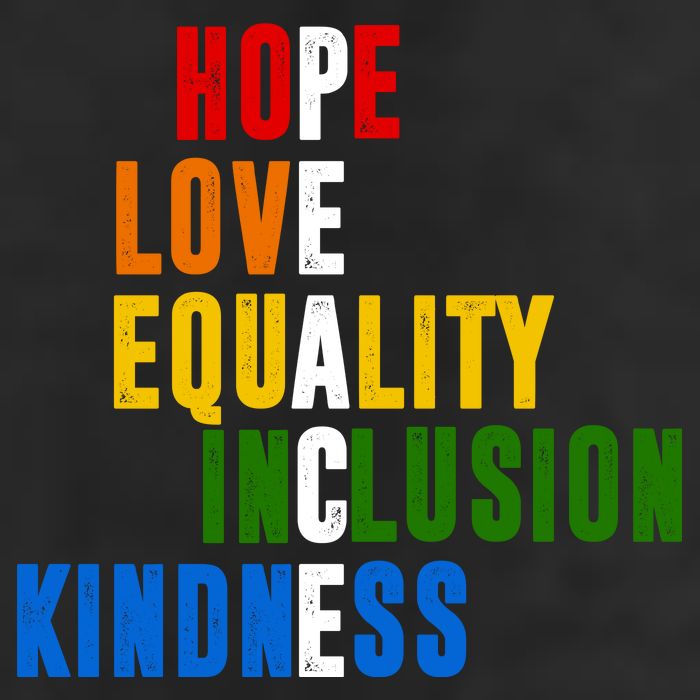 Hope Love Equality Inclusion Kindness Peace Quote Beanie