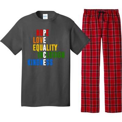 Hope Love Equality Inclusion Kindness Peace Quote Pajama Set