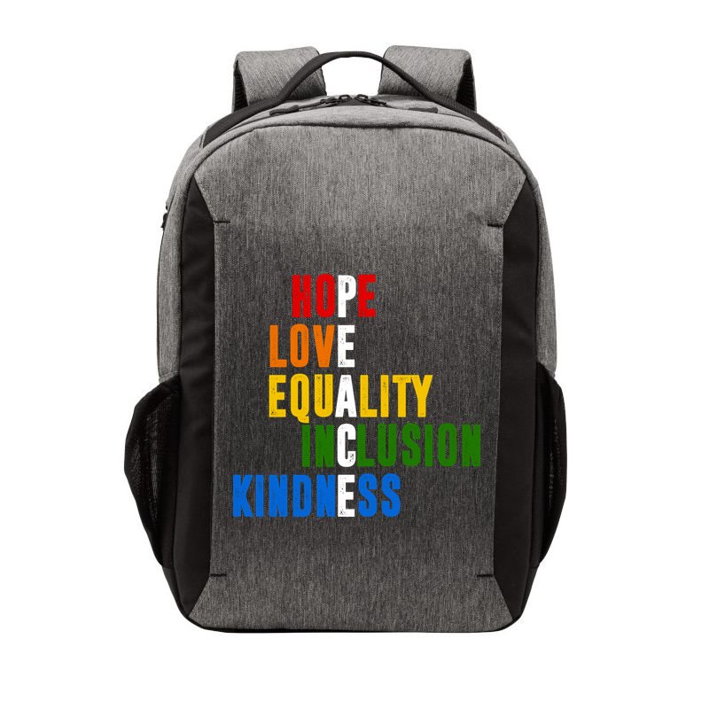 Hope Love Equality Inclusion Kindness Peace Quote Vector Backpack