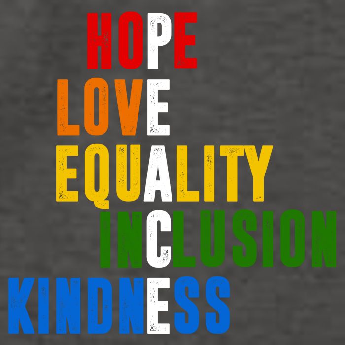 Hope Love Equality Inclusion Kindness Peace Quote Vector Backpack