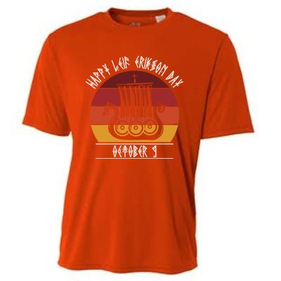 Happy Leif Erikson Day Vikings October 9th Celebration Meaningful Gift Cooling Performance Crew T-Shirt