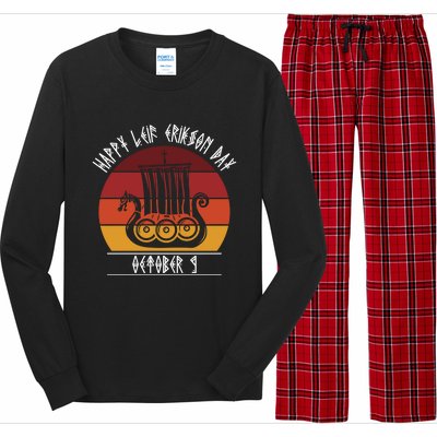 Happy Leif Erikson Day Vikings October 9th Celebration Meaningful Gift Long Sleeve Pajama Set