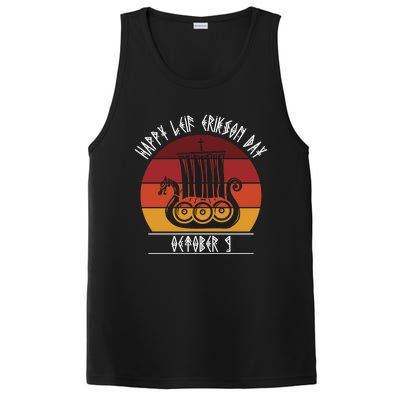 Happy Leif Erikson Day Vikings October 9th Celebration Meaningful Gift PosiCharge Competitor Tank