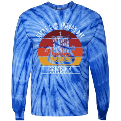 Happy Leif Erikson Day Vikings October 9th Celebration Meaningful Gift Tie-Dye Long Sleeve Shirt