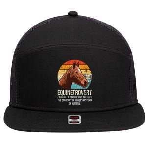 Horse Lover Equestrian Horse Rider Horse Trainer Horse 7 Panel Mesh Trucker Snapback Hat