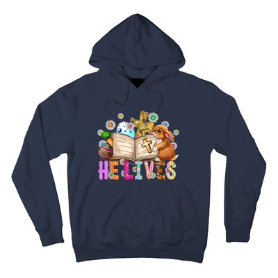 He Lives Easter Cross Jesus Religious Easter Day Christians Hoodie