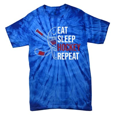 Hockey Lovers Eat Sleep Hockey Repeat Hockey Players Cool Gift Tie-Dye T-Shirt