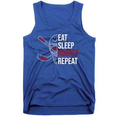 Hockey Lovers Eat Sleep Hockey Repeat Hockey Players Cool Gift Tank Top