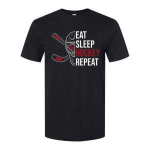 Hockey Lovers Eat Sleep Hockey Repeat Hockey Players Cool Gift Softstyle CVC T-Shirt