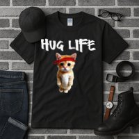 Hug Life Funny Awesome Cool Cute Cat Kitten Tee Tall T-Shirt