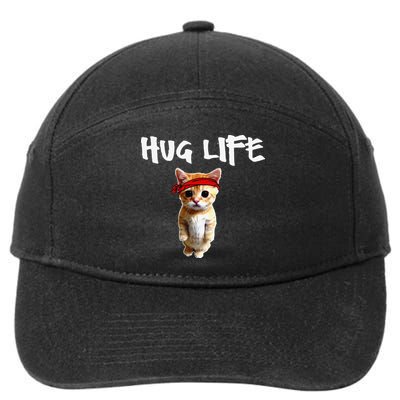 Hug Life Funny Awesome Cool Cute Cat Kitten Tee 7-Panel Snapback Hat