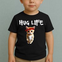 Hug Life Funny Awesome Cool Cute Cat Kitten Tee Toddler T-Shirt