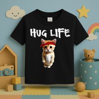 Hug Life Funny Awesome Cool Cute Cat Kitten Tee Toddler T-Shirt