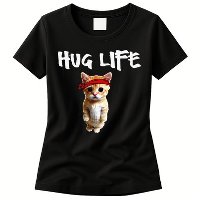 Hug Life Funny Awesome Cool Cute Cat Kitten Tee Womens T-Shirt