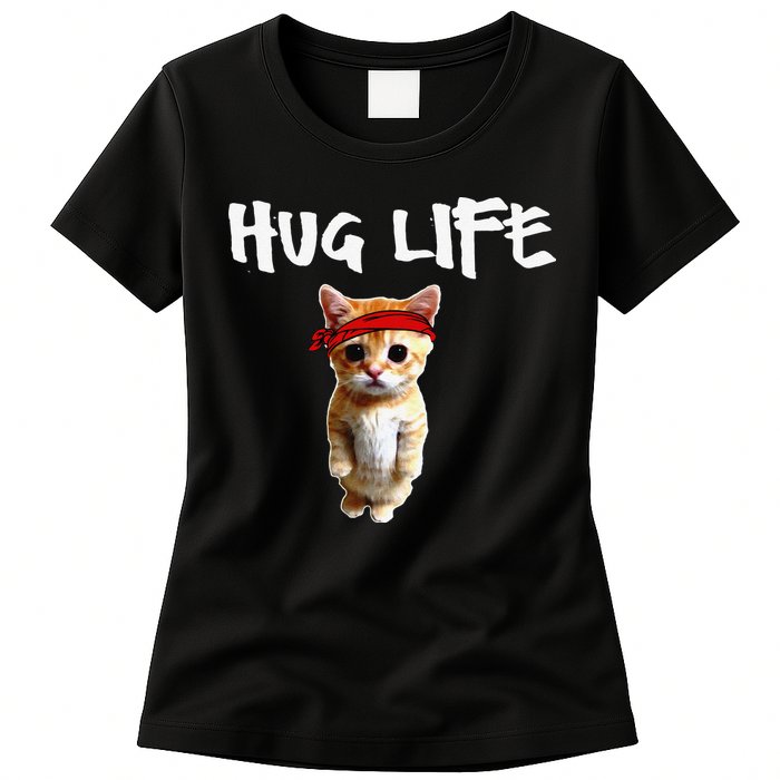 Hug Life Funny Awesome Cool Cute Cat Kitten Tee Womens T-Shirt