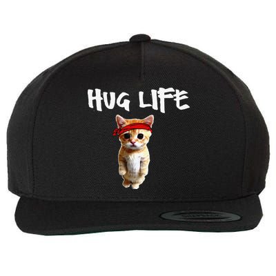 Hug Life Funny Awesome Cool Cute Cat Kitten Tee Wool Snapback Cap
