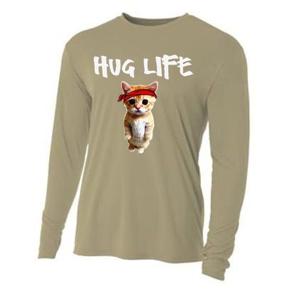Hug Life Funny Awesome Cool Cute Cat Kitten Tee Cooling Performance Long Sleeve Crew