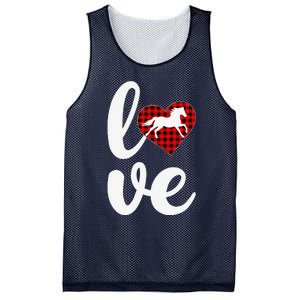 Horse Lover Funny Buffalo Plaid Love Horse Valentine's Day Mesh Reversible Basketball Jersey Tank